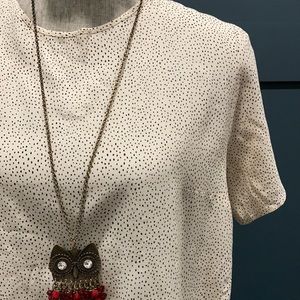 H&M TAN SHORT SLEEVE BLOUSE